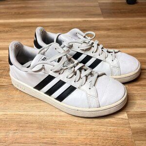 Adidas Women’s Grand Court Sneakers – Size 8 – White/Black – Casual Shoes